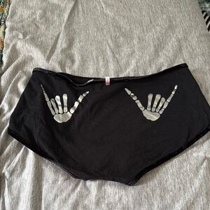 PINK Victoria's Secret Black Skeleton Hand Panties